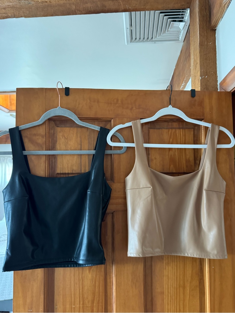 Express faux leather tank tops